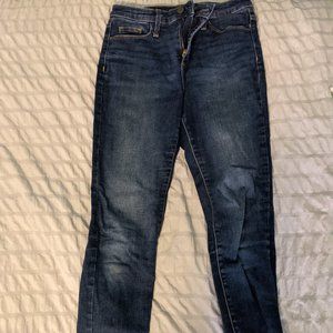 A pair of Universal thread high waisted skinny jeans dark blue